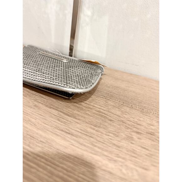 NWT Michael Kors Embellished Sequin Zipper Coin Purse Metallic Silver - Picture 7 of 11